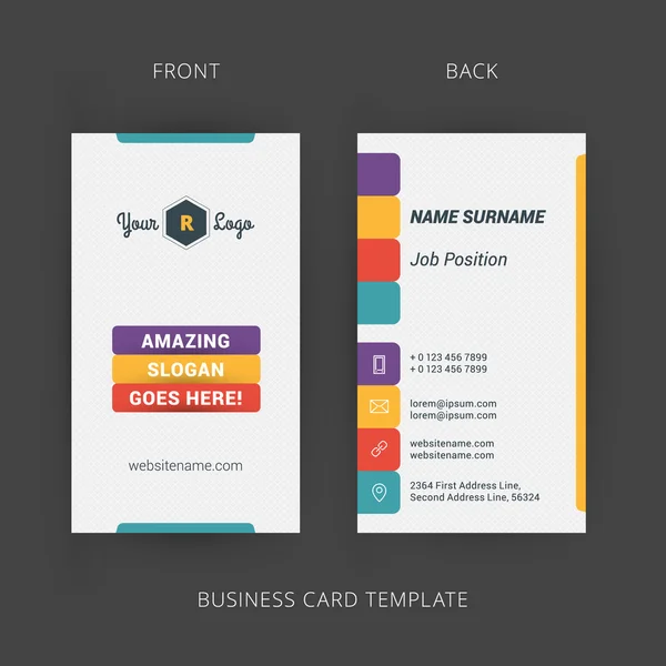 Modelo de cartão de visita de vetor criativo e limpo — Vetor de Stock