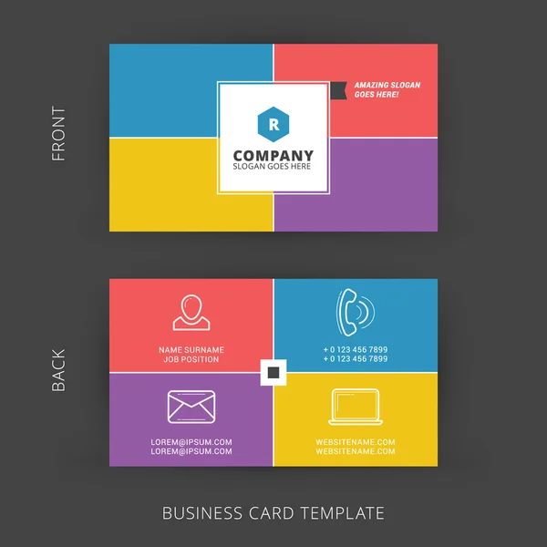 Modèle de carte de visite vectorielle créative et propre — Image vectorielle