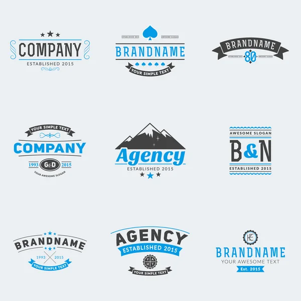 Uppsättning av hipster vintage etiketter, logotyper, emblem för ditt företag — Stock vektor