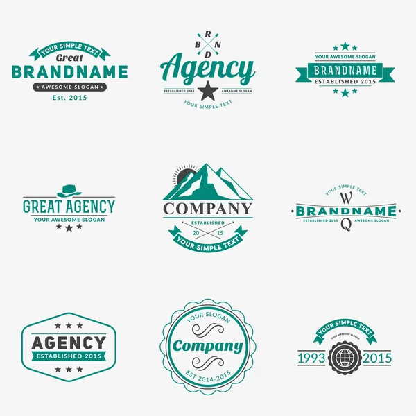 Uppsättning av hipster vintage etiketter, logotyper, emblem för ditt företag — Stock vektor