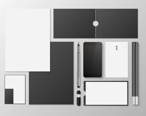 Realistisches Corporate Identity Business Set Design. Vektorillustration — Stockvektor