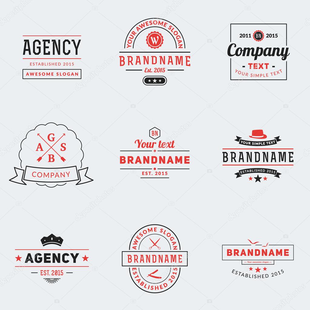 Set of Hipster Vintage Labels, Logotypes, Badges for Your Business