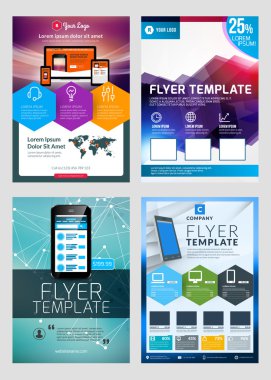 Set of Abstract Vector Business Flyer Brochure Design Templates