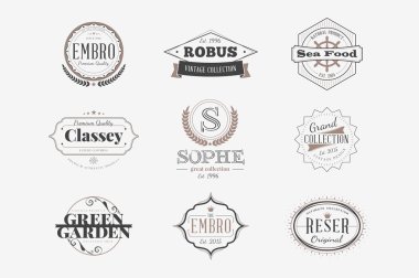 Set of Hipster Retro Badges, Labels, Logotypes. Vector Design Templates