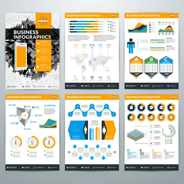 Infographics Vector Concept. Set of Business Infographic Design Elements for Data Visualization — Wektor stockowy