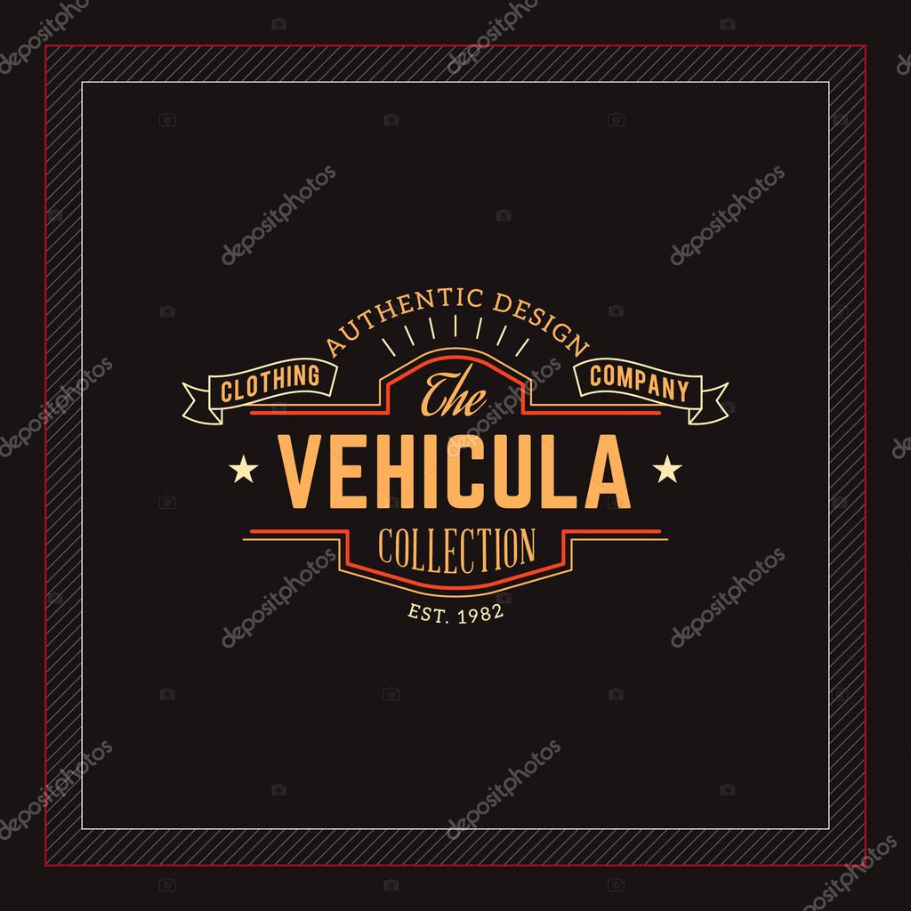 Hipster Vintage Line Art Logo Design Template. Vector Illustration