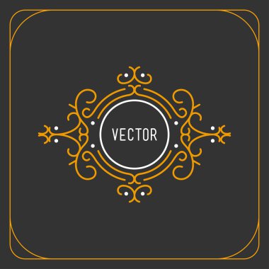 Soyut vektör hat sanat çiçek dekorasyon çerçeve. Tasarım şablonu
