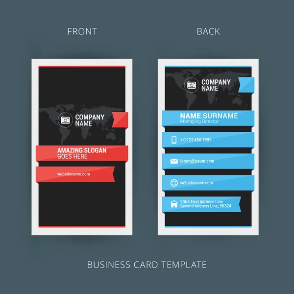 Векторный современный творческий и чистый шаблон визитной карточки. Плоский дизайн — стоковый вектор