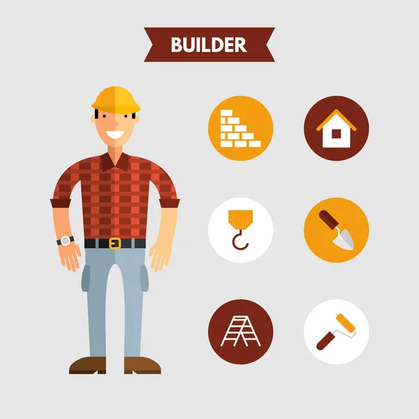 Design plano Vector Ilustração do construtor com conjunto de ícones. Elementos de Design Infográfico — Vetor de Stock