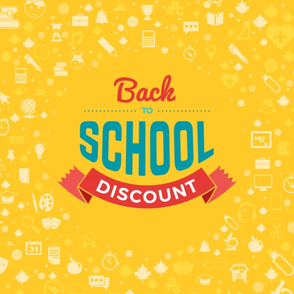 Back to School Typographic Vintage Design. Vector Background with Badge — Stock vektor