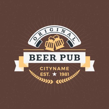 Retro Vintage Beer Logotype Design Element. Vector Illustration