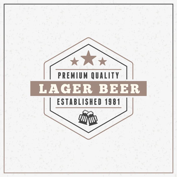 Ретро Винтажное Пиво Логотип Дизайн Элемент. Векторная миграция — стоковый вектор
