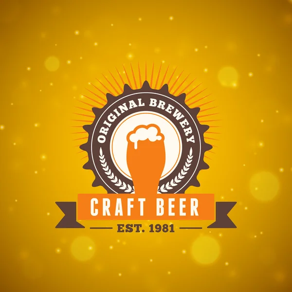 Élément de conception de logo de bière vintage rétro. Illustration vectorielle — Image vectorielle