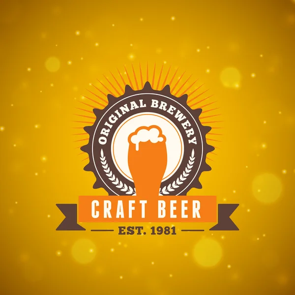 Retro Vintage Beer Logotype Design Element. Vector Illustration — Wektor stockowy