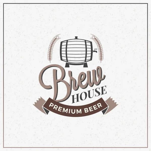 Retro Vintage Beer Logotype Design Element. Vector Illustration — Stok Vektör