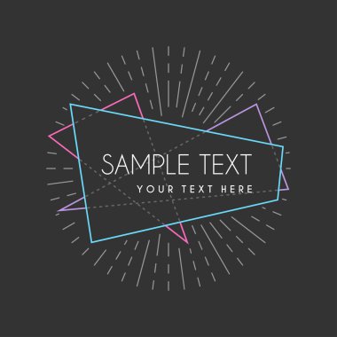 Abstract Retro Geometric Vector Line Art Decoration Frame