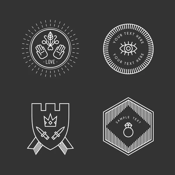 Set van Hipster Vintage etiketten, insignes, logo's en Badges voor uw bedrijf — Stockvector