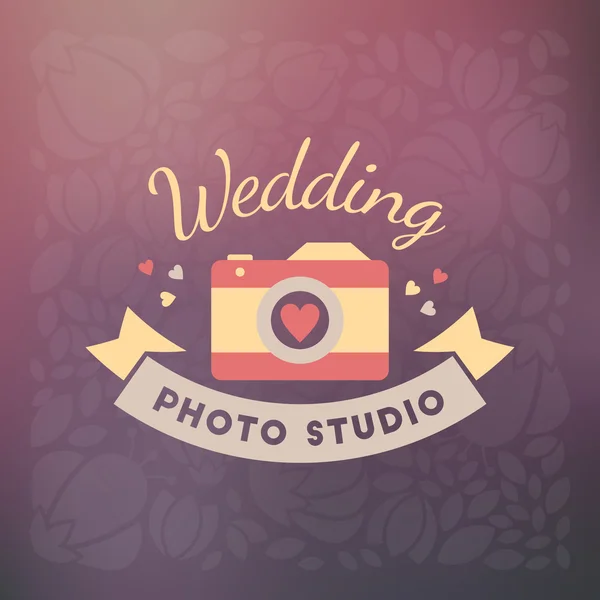 Vector Photography Logo Design Template. Retro Badge or Label.  Wedding Photography — Stockový vektor