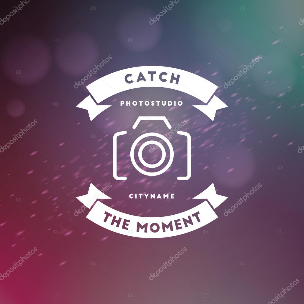 Vector Photography Logo Design Template. Retro Badge or Label.  Photo Studio