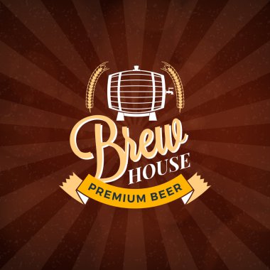 Retro Design Element, Badge, Logotype, Label for Beer, Beer Shop, Pub, Bar. Vector Illustration