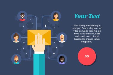 Flat Design Vector Business Illustration. Posting Messages