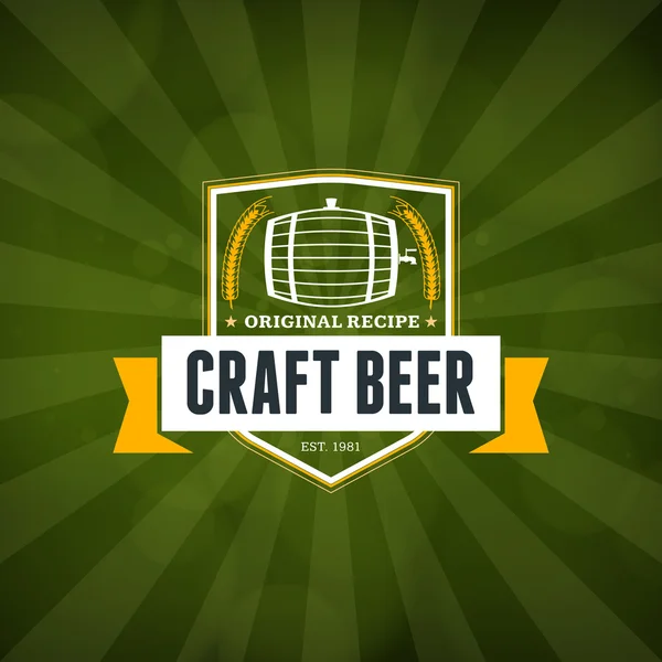 Retro Design Element, Badge, Logotype, Label for Beer, Beer Shop, Pub, Bar. Vector Illustration — Stok Vektör