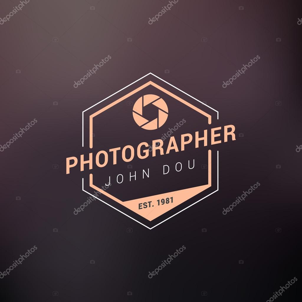 Vector Photography Logo Design Template. Retro Badge or Label.  Photographer