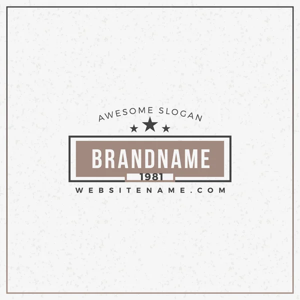 Minimal and Clean Vintage Hipster Logotype Template — Stock Vector