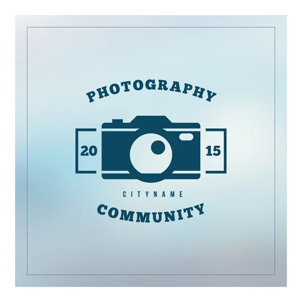 Plantilla de diseño de logotipo de fotografía. Insignia de Vector Retro. Comunidad de fotografía — Archivo Imágenes Vectoriales
