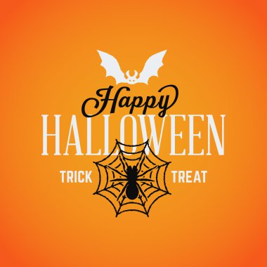 Retro Happy Halloween Badge, Sticker, Label. Design Element for Greetings Card or Party Flyer. Vector Illustration