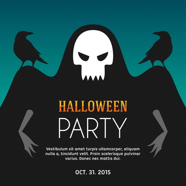 Halloween Party. Flyer or Poster Vector Template — Stock vektor