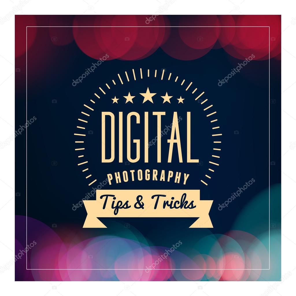 Photography Logo Design Template. Retro Vector Badge.  Digital Photography. Tips and Tricks