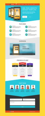 One Page Website Vector Design Template in Flat Style