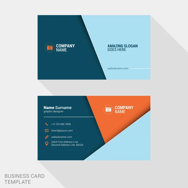 ベクター デザインの現代的な創造的なビジネス カードのテンプレートです。フラットなデザインのベクトル図 — ストックベクタ