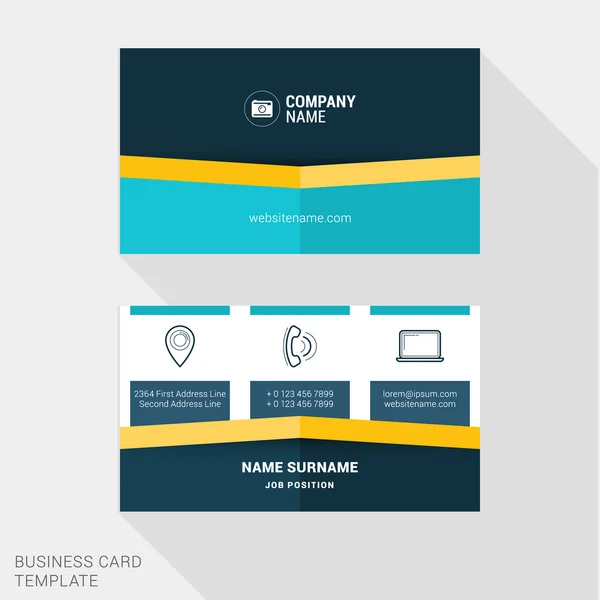 Modèle moderne de carte de visite créative et propre de conception vectorielle. Illustration vectorielle de design plat — Image vectorielle