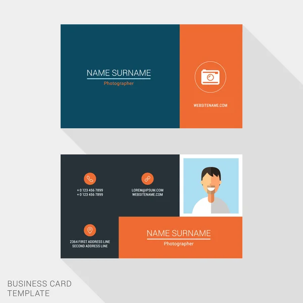 Vector Design Modern Creative and Clean Business Card Template. Flat Design Vector Illustration — Stock Vector