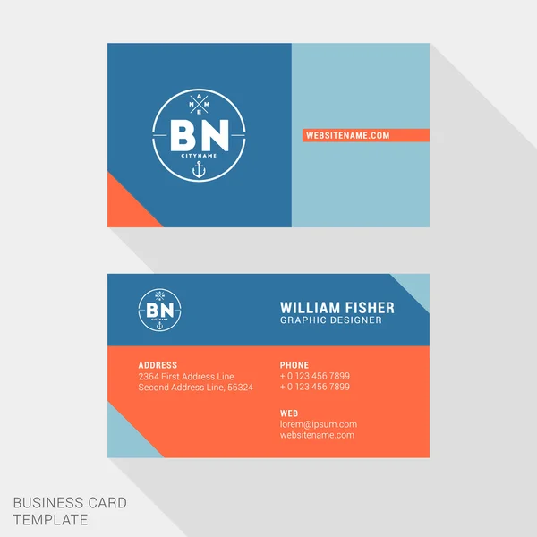 Vector Design Modern Creative and Clean Business Card Template. Flat Design Vector Illustration — Stock Vector