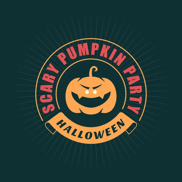 Retro Happy Halloween Badge, Sticker, Label. Design Element for Greetings Card or Party Flyer. Vector Illustration — 图库矢量图片