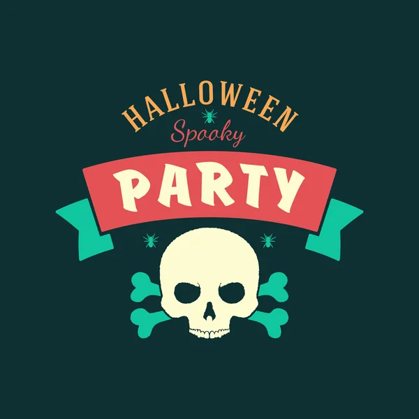 Retro Happy Halloween Badge, Sticker, Label. Design Element for Greetings Card or Party Flyer. Vector Illustration — Stok Vektör