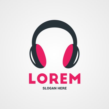 Vector Logo Template. Headphone Concept. DJ, Recording Studio, Support