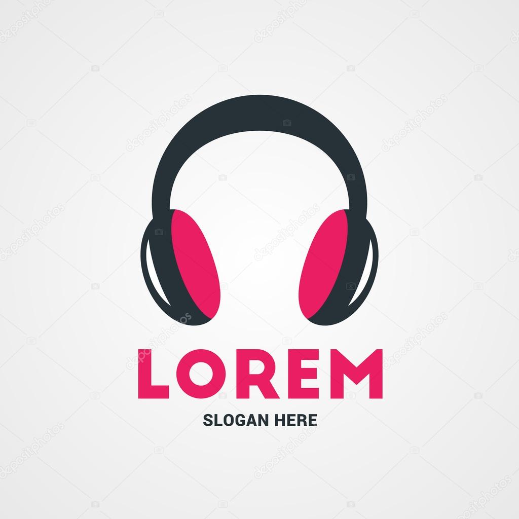 Vector Logo Template. Headphone Concept. DJ, Recording Studio, Support