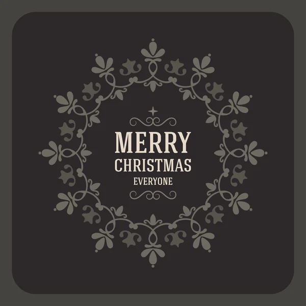 Vánoční pohlednice dekorativní pozdrav s jmelí větev, bobule a typografické prvky. Ručně kreslenou vektorové ilustrace — Stockový vektor
