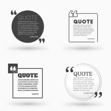 Set of Quote Blank Vector Design Templates. Vector Typographic Background Design. Quote Text Bubble