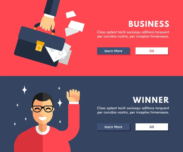 Flat Design Concept for Web Banners. Business. Winner — 图库矢量图片