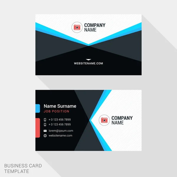 Modern Creative and Clean Business Card Template. Flat Design Vector Illustration — Διανυσματικό Αρχείο