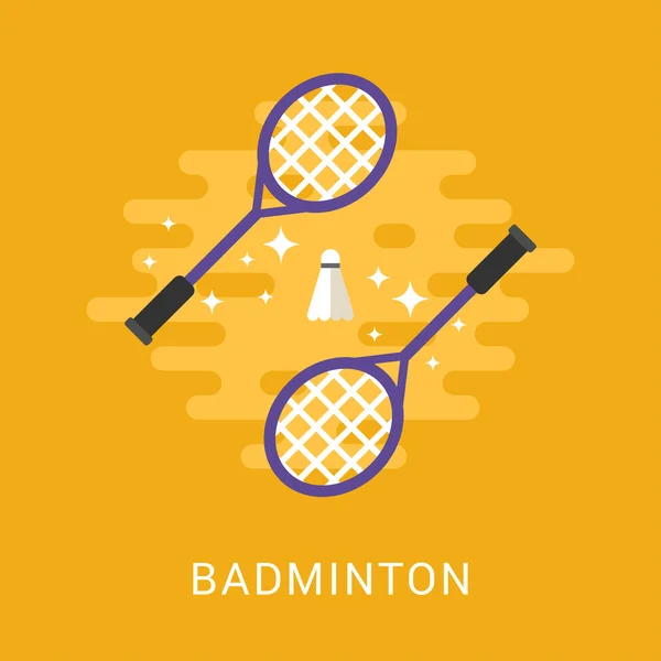 Sport Concept Illustration. Badminton. Flat Style Vector Illustration — Wektor stockowy