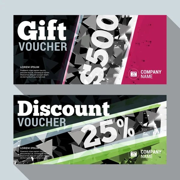 Gift and Discount Voucher Vector Design Print Template. Vector Illustration — Stock Vector