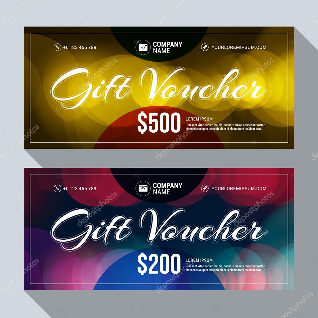 Gift and Discount Voucher Vector Design Print Template. Vector Illustration