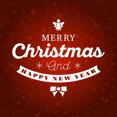 Retro Vintage Typographic Merry Christmas and Happy New Year Badge. Vector Illustration