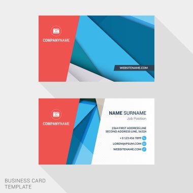 Modern Creative and Clean Business Card Template with Abstract Material Design Background. Flat Style Vector Illustration